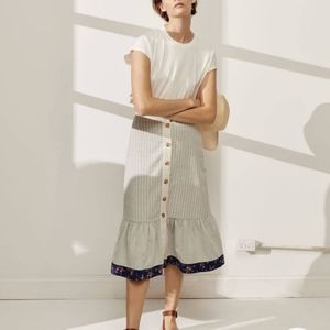 Madewell prairie New Denim Proj Patchwork Skirt